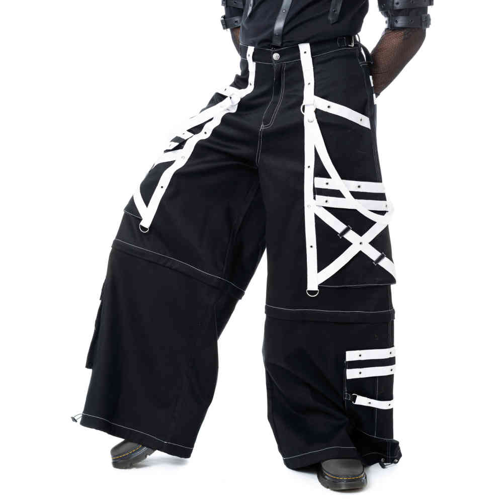 Poizen Industries - Lucien Weite Hose - Schwarz/Weiß